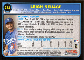 Leigh Neuage Rookie Card