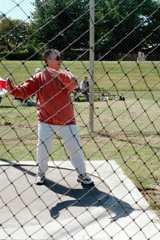 Crystal Dawn and the discus throw in Tulsa, Oklahoma.